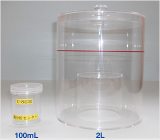 （右）マリネリ容器と（左）U-8容器